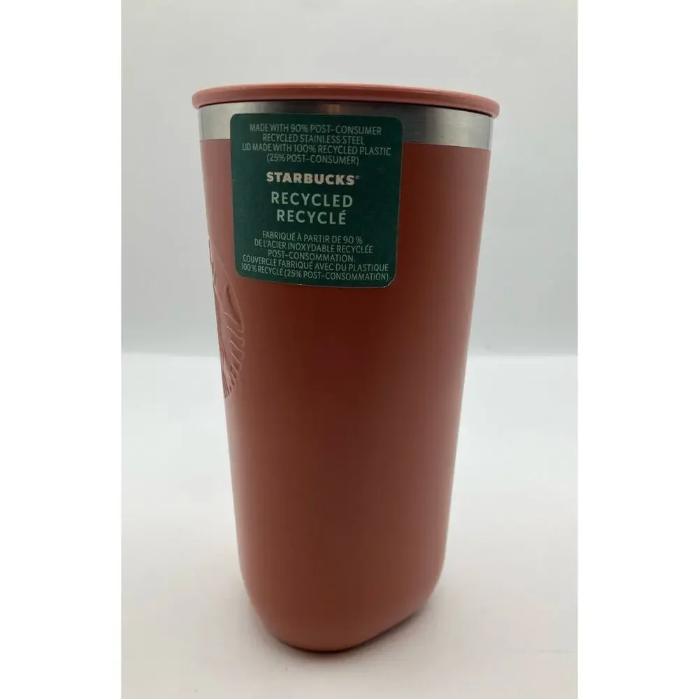 New STARBUCKS 2024 Terracotta 90% Recycled Stainless Steel 12oz Triangle Tumbler